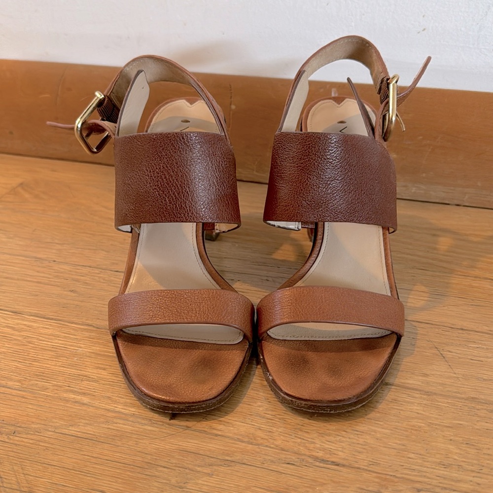 Via Spiga Leather Slingback Heeled Sandals